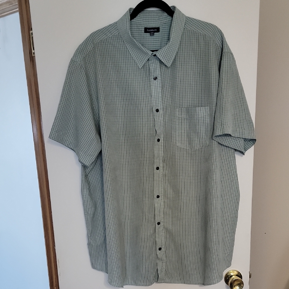 Croft & Barrow Green Checkered Men's Shirt , NEW ,3 B